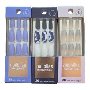 (3) Sets LONG Nailbliss Salon Gel Nails